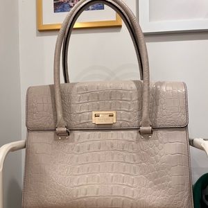 Taupe Crocodile Kate Spade Briefcase Style Tote